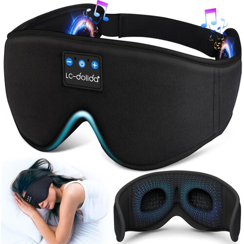 Razpakirano LC-DOLIDA Bluetooth Ergonomična spalna maska z 3D obliko in HD stereo zvokom Slike