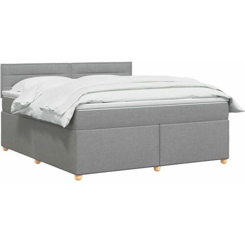  Boxspring krevet s madracem Svjetlosiva 180 x 200 cm Tkanina - Svjetlosiva 180 x 200 cm Dizajn linija Slike