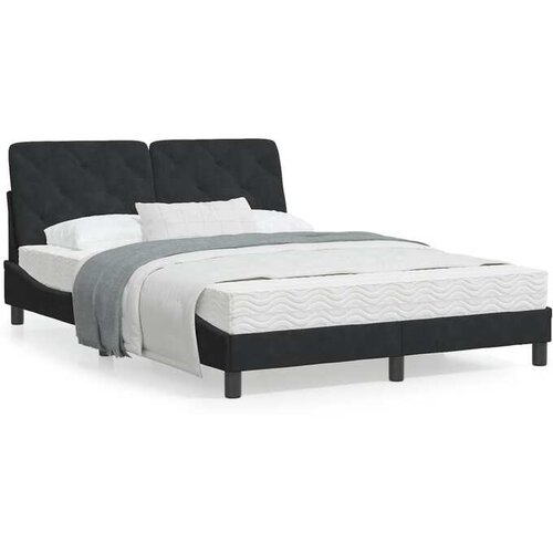 vidaXL Krevet s madracem crni 140 x 190 cm baršunasti Cene