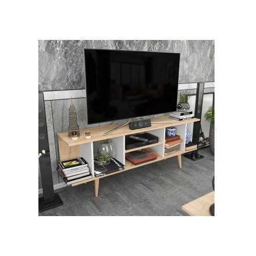 Hanah home Hanah Kućna TV komoda Akya, 160x38,6x35 cm, Bež-bijela Slike