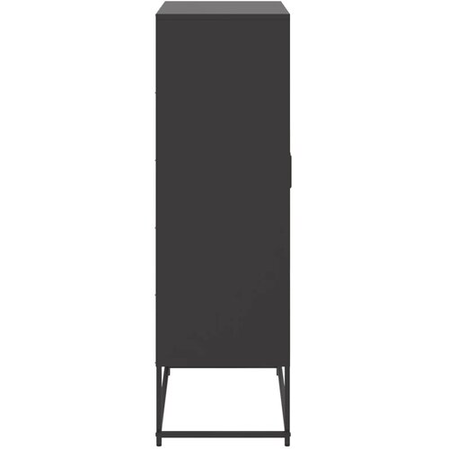  Visoka komoda crna 68,5 x 38,5 x 123,5 cm čelična Slike