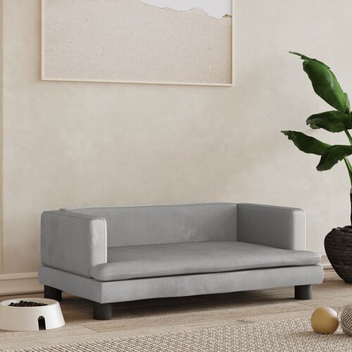 vidaXL Krevet za pse svjetlosivi 80 x 45 x 30 cm baršunasti Cijene