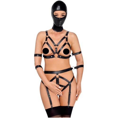 Bad Kitty set pojasa za tijelo i maska za glavu (crna) Slike
