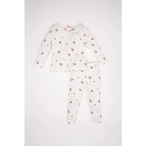 Defacto Baby Girl Fruit Patterned Long Sleeve Pajama Set