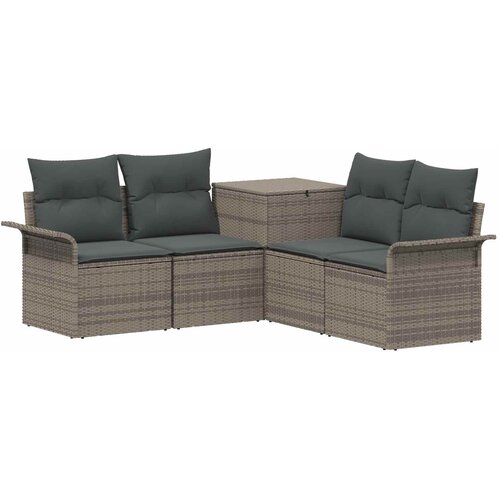  Set sofe 5 kom. Siva i tamno siva Poli Rattan i čelik Slike