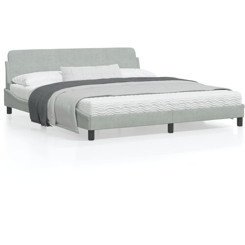 VidaXL Okvir za krevet s uzglavljem svjetlosivi 180x200 cm bar&amp;scaron;unasti Slike