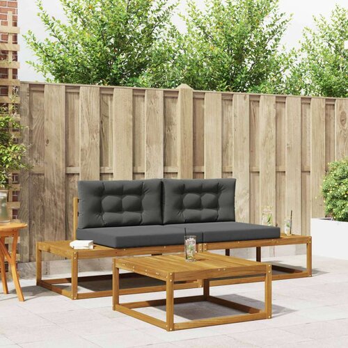  Set vanjskih sofa s jastukom 3 Komad Prirodna i antracit Cijene