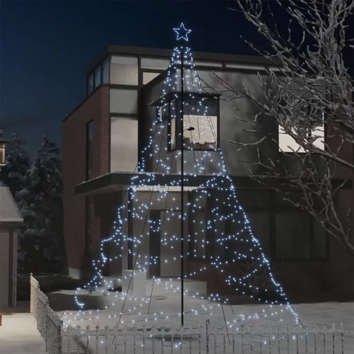 vidaXL Božićno drvce s metalnim stupom 1400 LED hladno bijelo 5 m