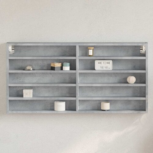  Vitrina siva boja betona 100x8,5x50 cm konstruirano drvo Cijene