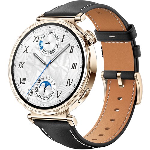 INF Usnjen pa&scaron;ček za uro Huawei Watch GT5 - 18MM Black + Gold, (21605624) Cene