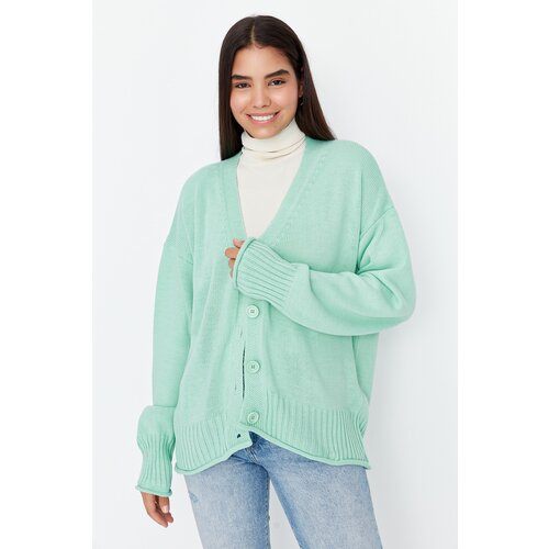 Trendyol Mint Button Detailed Knitwear Cardigan Slike