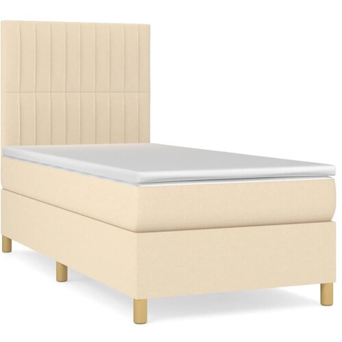 Maison Chic Box spring postelja - Vzmetna postelja z vzmetnico krem 80x200 cm blago SL19157, (21880477) Cene