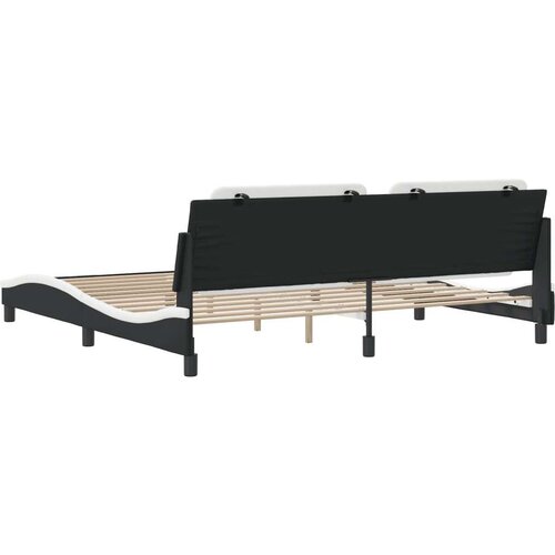  Okvir za krevet s uzglavljem crno-bijeli 200x200cm umjetna koža Slike