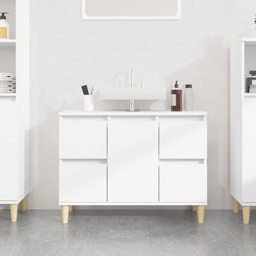 Ormarić za umivaonik bijeli 80 x 33 x 60 cm konstruirano drvo Cene