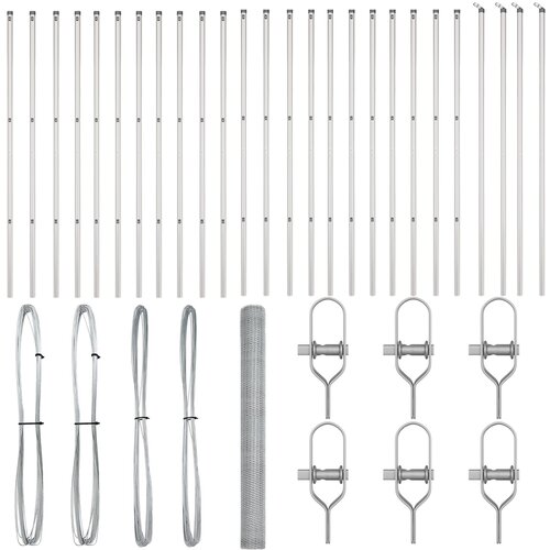 vidaXL heksagonalna ograda 1,5x50 m pocinčani čelik, stupovi za ograde 13 kom Ø32 mm 200 cm pocinčani čelik Cijene