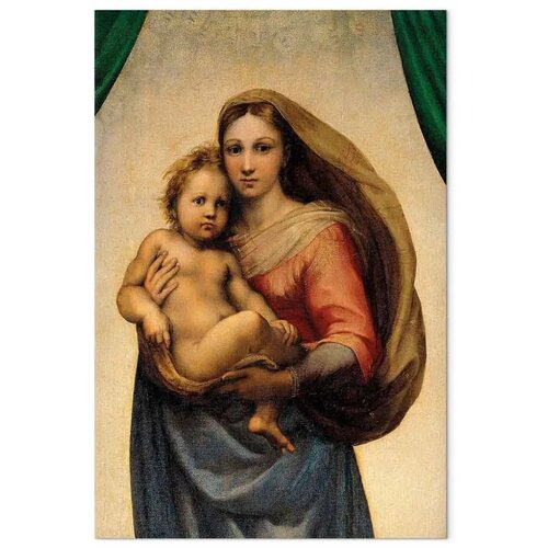  Slika - Raphael &amp;ndash; Sistine Madonna (fragment) 80x120 Premium Print Slike
