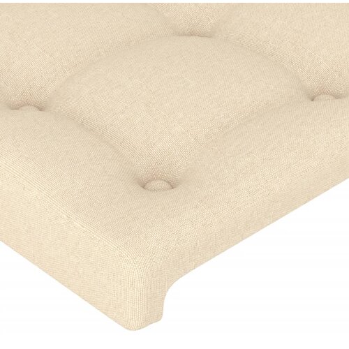  LED uzglavlje krem 83 x 16 x 118/128 cm od tkanine Slike