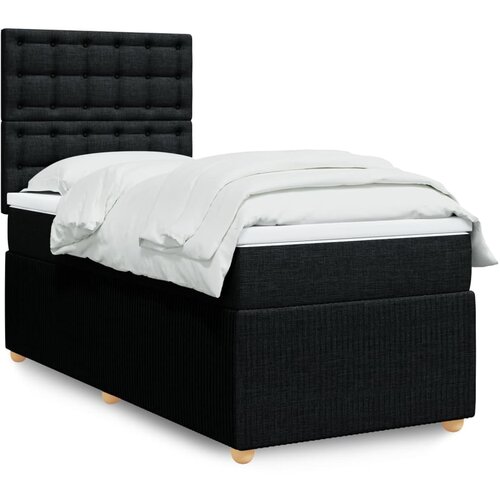 vidaXL Box spring krevet s madracem crni 80 x 200 cm od tkanine Cijene