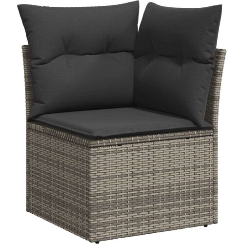 vidaXL 9-dijelni set vrtnih sofa od poliratana s jastucima sivi Cijene