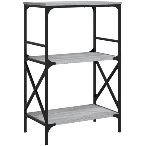 Maison Chic Knjižna omara - Knjižni regal 3-nadstropna siva sonoma 59x35x90,5 cm in. les, (21726348) Cene