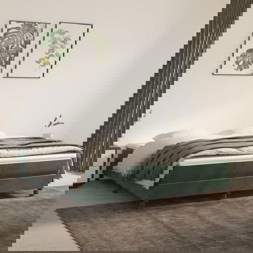 VidaXL okvir za krevet s oprugama tamnozeleni 160x200 cm bar&amp;scaron;unasti Slike