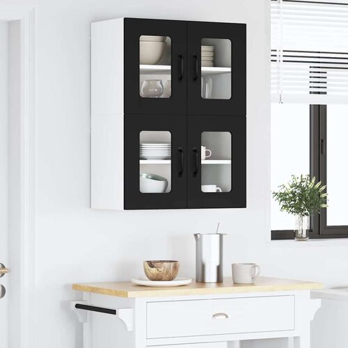 VidaXL zidni kuhinjski ormarić crna 60 x 31 x 40 cm konstruirano drvo Slike