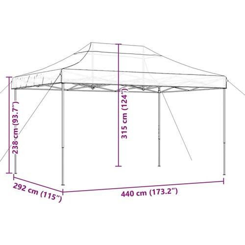 vidaXL Zložljivi pop-up &scaron;otor za zabave terakota 440x292x315 m Cene