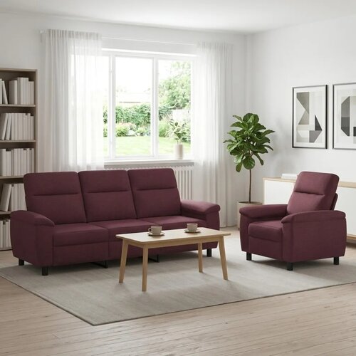  Set sofe 2 pcs Ljubičasta Tkanina - Ljubičasta 1 sjedalo + trosjed Cene