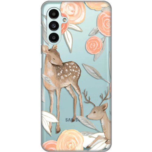 Teracell silikonska maska za Samsung A136B/A047F Galaxy A13 5G/A04s Flower Deer Print Skin providna Slike