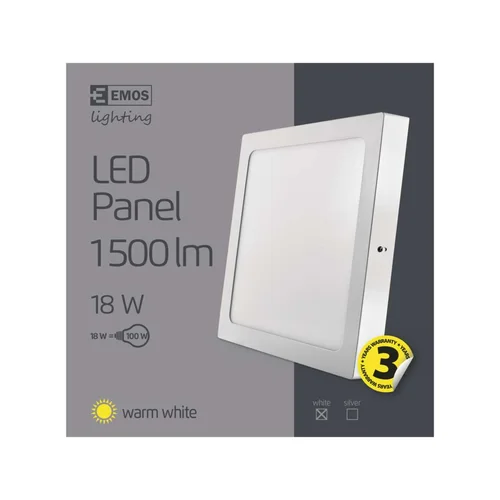 Emos lighting nadometni kvadratni LED panel 18W WW ZM6141