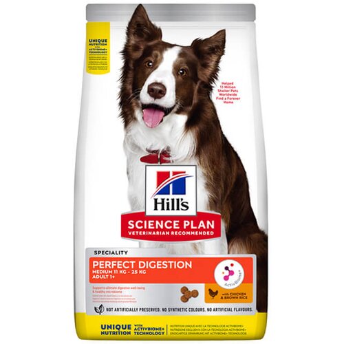 Hill’s Science Plan Perfect Digestion Medium Adult 1+ - hrana za odrasle pse srednjih rasa sa piletinom i smeđim pirinčem (14kg) Cene