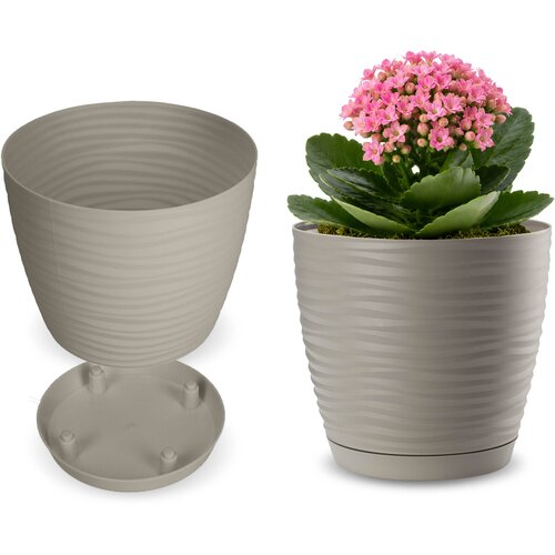KADAX cvetlični lonec 13 cm okrogel plastični cvetlični lonec siv, (5000353432) Cene