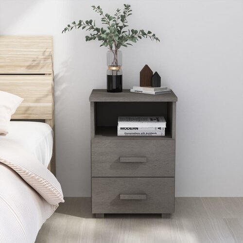 vidaXL noćni ormarić svjetlosivi 40 x 35 x 62 cm od masivne borovine Cijene