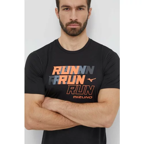 Mizuno Majica kratkih rukava za trčanje Core Run boja: crna, s tiskom, J2GAB008