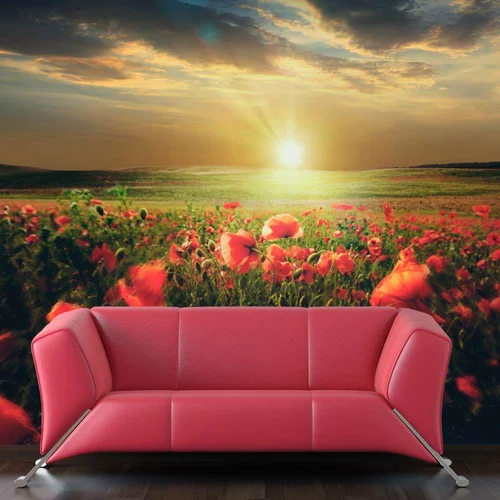  tapeta - Morning on the poppy meadow 200x154