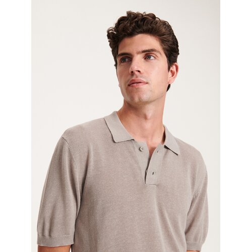 Reserved polo majica regular fit - svetlo siva Cene