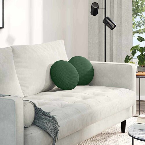 vidaXL Sedežne blazine 2 pcs Temno zelena Ø 30 cm Žametna tkanina Cene