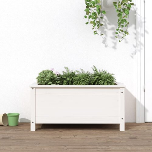 vidaXL Vrtna sadilica bijela 82,5 x 40 x 39 cm od masivne borovine Cijene