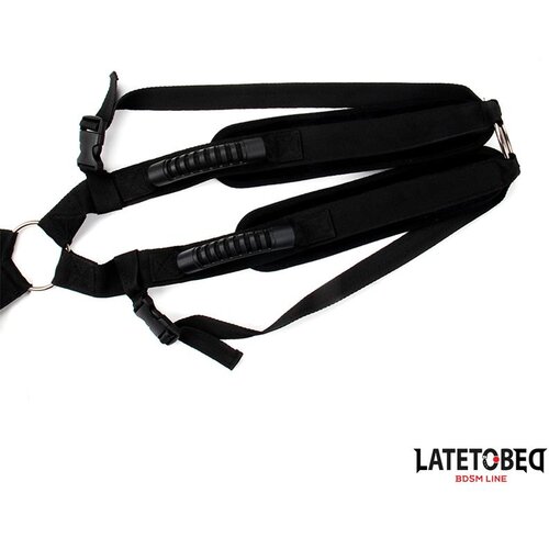 LateToBed BDSM Line Komplet Shoulder Swingstrap Black Slike