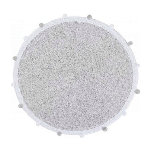 Lorena Canals Okrogla preproga iz bombaža Bubbyl - Light grey - White Cene