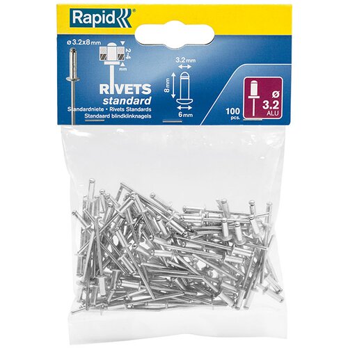 Rapid slepe zakovice (dolžina: 8 mm, premer: 3,2 mm, 100 kosov) Cene