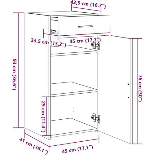 VidaXL Komoda bijela 45 x 42,5 x 93 cm od konstruiranog drva Slike