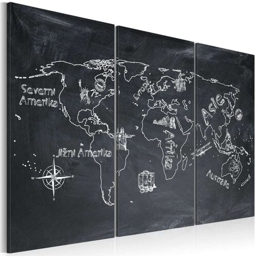  Slika - Geography lesson (Czech language) - triptych 120x80 Slike