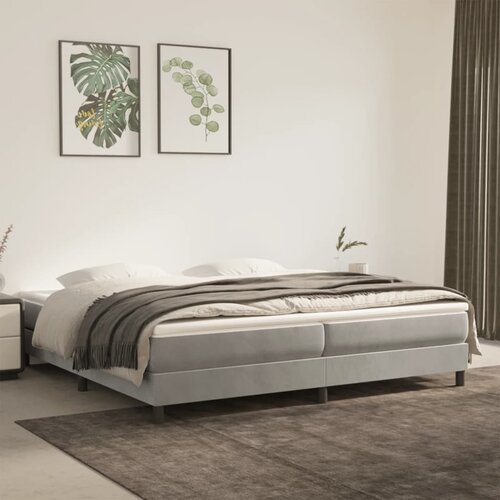  Okvir za krevet s oprugom svjetlosivi 200 x 200 cm bar&scaron;unasti Cijene