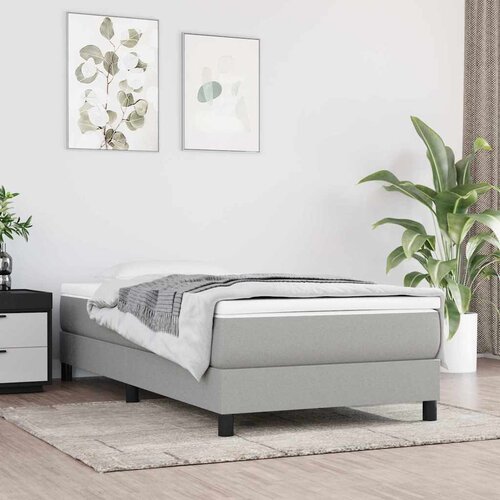Box spring krevet s madracem svjetlosivi 90x190 cm od tkanine Cijene
