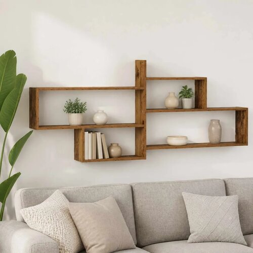  Zidna polica Staro drvo 168 5 x 17 x 68 cm Konstruirano drvo - Staro drvo 4 pregrade Cijene