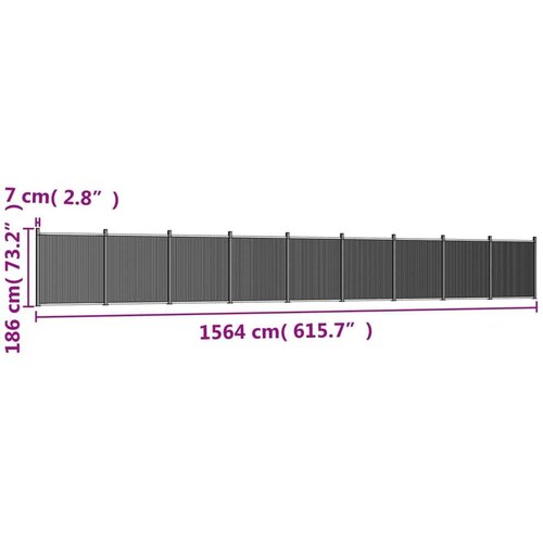  Ograjni panel siv 1564x186 cm WPC Slike