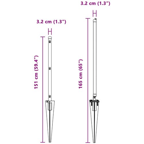  Stup za ogradu 26 pcs Siva 3,2 x 3,2 x 165 cm Slike