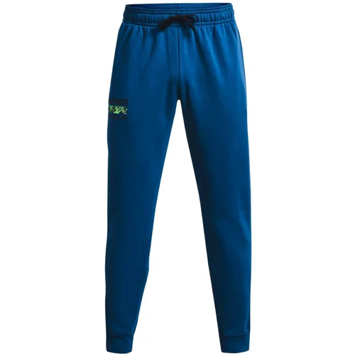 Under Armour Spodnji deli trenirke Rival Fleece Signature Joggers Modra