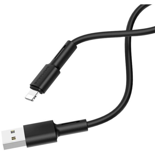  USB kabal BOROFONE BX31 Soft silicone charging data cable 1m, 2,4A for iPhone/lightning black Cene